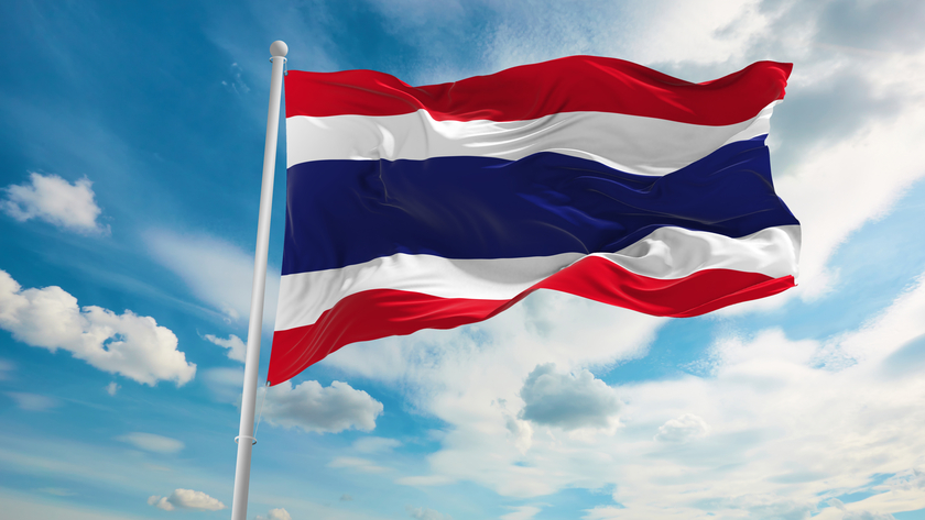 Bild på Thailandsflagga.