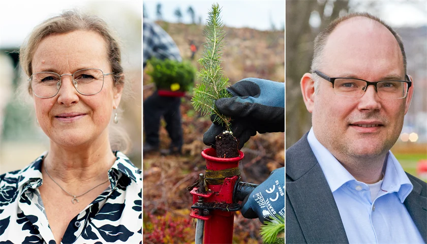 Annika Bergman, Ordförande Gröna arbetsgivare, och Magnus Bergman, Ordförande Skogssektionen Gröna arbetsgivare.