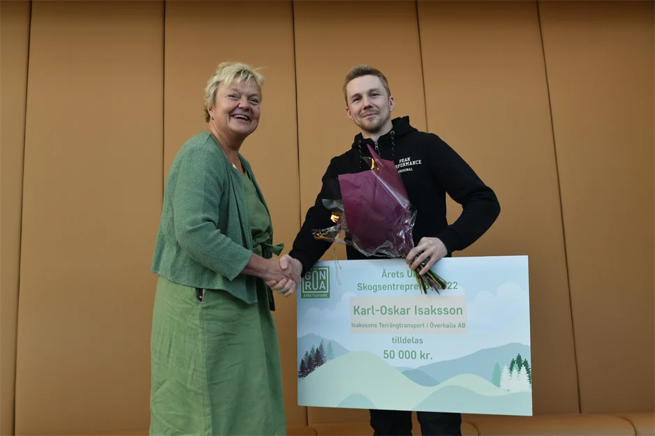 Maud Petri Rådström, Gröna arbetsgivare, och Karl-Oskar Isaksson, Årets unga skogsentreprenör 2022
