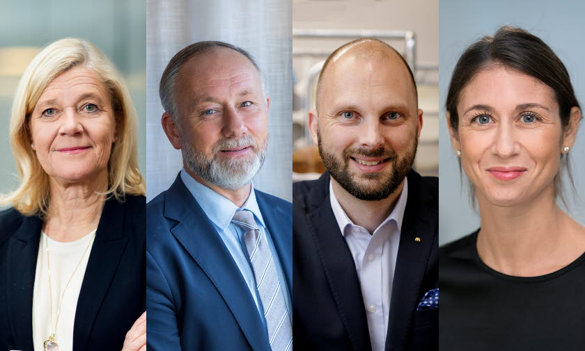 Kollage med Lena-Liisa Tengblad, Jonas Siljhammar, Martin Lundell och Irene Waldemarson.