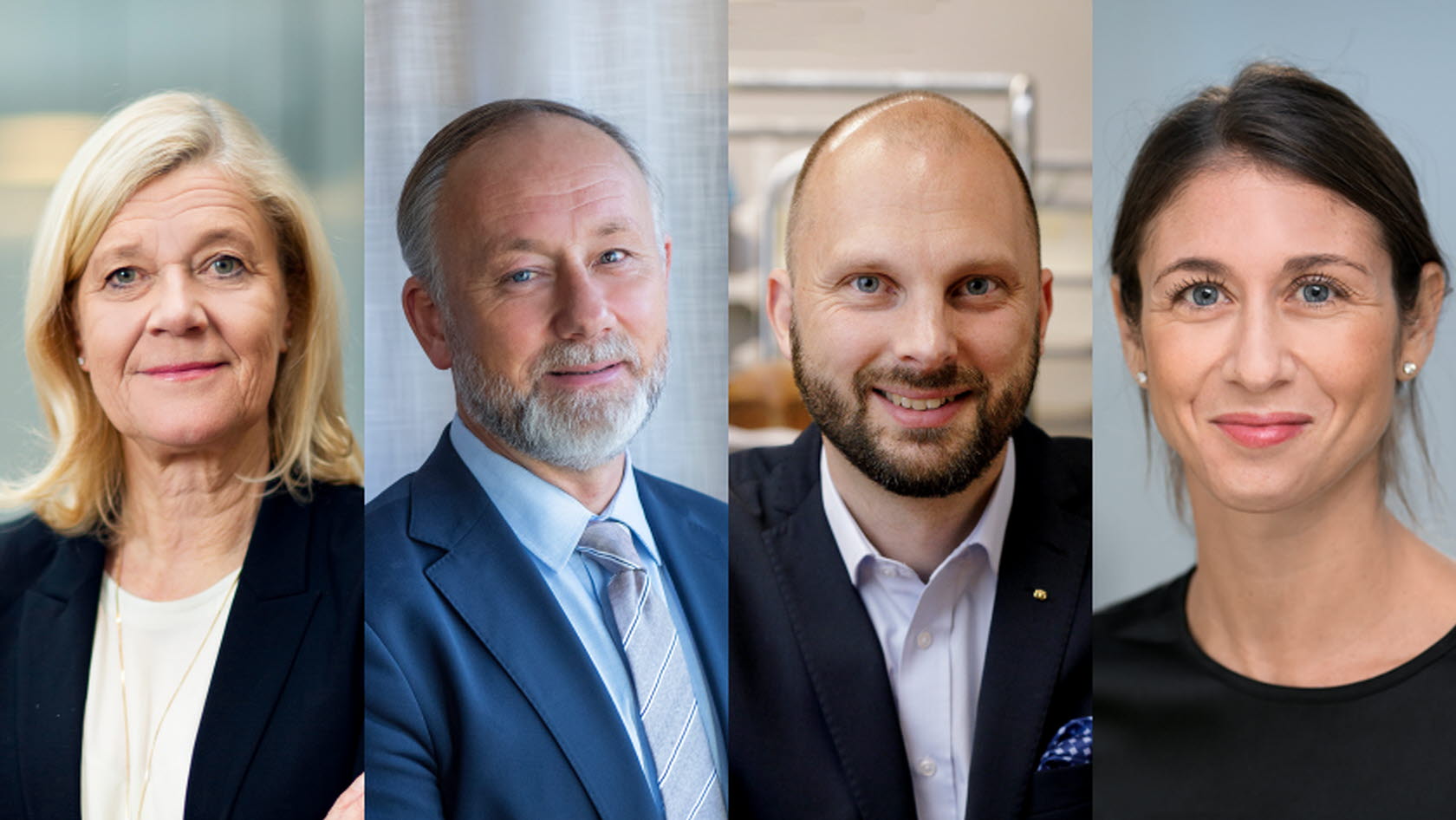 Kollage med Lena-Liisa Tengblad, Jonas Siljhammar, Martin Lundell och Irene Waldemarson.