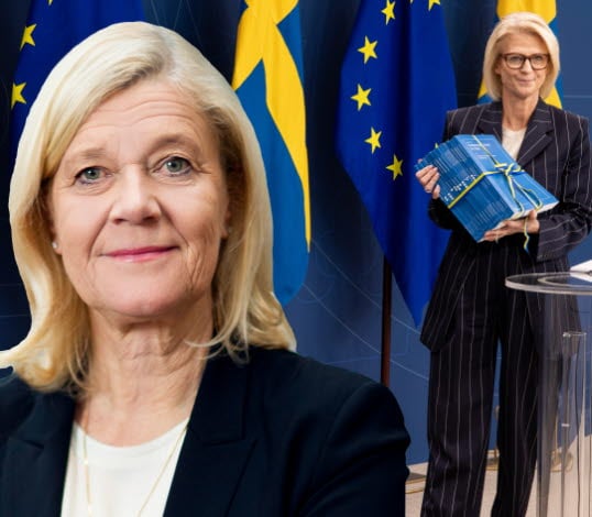Lena-Liisa Tengblad, vd Gröna arbetsgivare, och finansminister Elisabeth Svantesson (M). Bilden är ett montage.