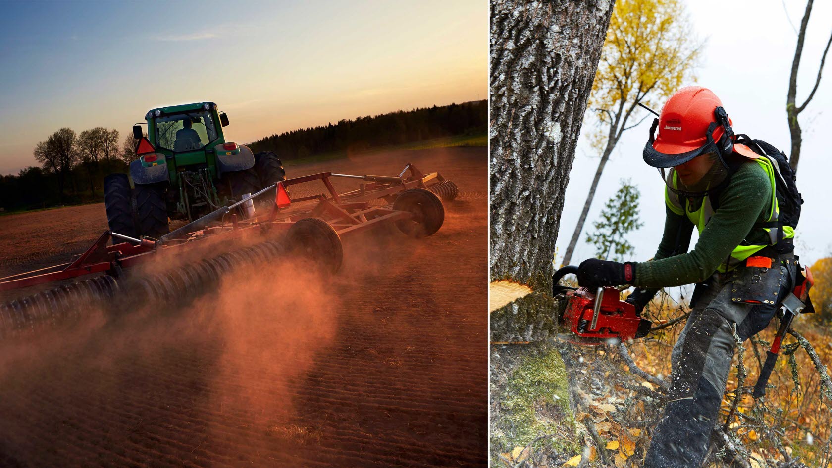 Bilder från lantbruk och skogsbruk.